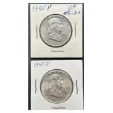 1950-P and 1950-D Franklin Half Dollars