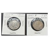 Swedish 1-Krona Silver Coins, 1930 and 1947