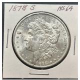 1878-S Morgan Silver Dollar, MS64
