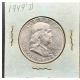 1949-D  U.S. Franklin Silver Half Dollar