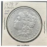 1878-P Morgan Silver Dollar, 7-Tail