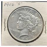 1926-S Peace Silver Dollar in Holder