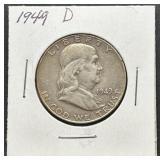 1949-D Franklin Half Dollar Coin