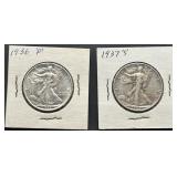 1936-P and 1937-S Walking Liberty Half Dollars
