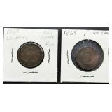 1864 and 1865 Two-Cent Coins
