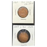 1867 and 1868 US Two-Cent Coins