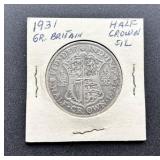 1931 Great Britain Half Crown Coin