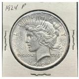 1924-P Peace Silver Dollar