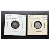 1904 and 1941 Newfoundland Five-Cent Coins
