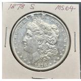 1878-S Morgan Silver Dollar MS64