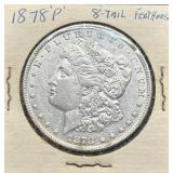 1878-P Morgan Silver Dollar 8-Tail Feathers