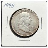 1948 Franklin Silver Half Dollar Coin