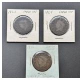 Three US Large Cents From The Matron/Coronet Head