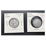 1916 and 1918 French Silver Coins