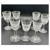 7 Waterford Crystal Cordial Glasses