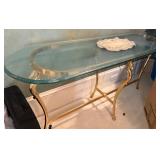 Glass Console Table With Brass Base