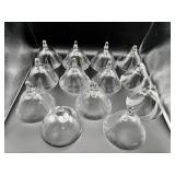 12 Vtg. Etched Glass Cones