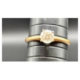 14 Karat Plum Gold Ring with Solitaire Stone