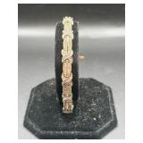 14K Gold and Diamond Bracelet with X Motif