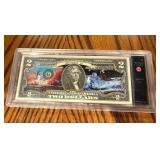 Colorized $2 Bill in Case