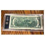 Encased $2 Federal Reserve Note