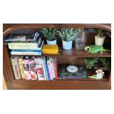 Wooden Bookshelf With Books and Decor