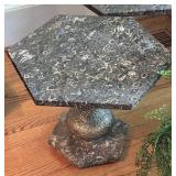 Hexagonal Marble-Top Side Table