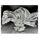 Glass Pedestal Bowl With Swirled Design