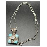 Turquoise and Silver Pendant & Necklace
