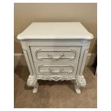 White Nightstand with Two Drawers