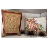 Decorative Vase, Plaque, and Orbs