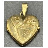 18K Gold Heart Locket Pendant