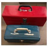 Two Metal Toolboxes with Contents
