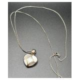 Sterling Silver Heart Pendant w/Mother-of-Pearl