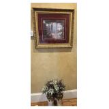 Framed Artwork With Floral Scene w/ Flowers