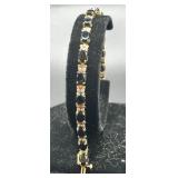 14K Gold Bracelet With Black Stones