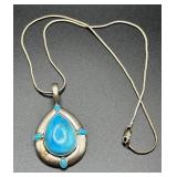 Sterling Pendant with Turquoise Inlays