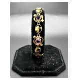 14K Gold Amethyst Bracelet