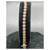 14KGold Gemstone Tennis Bracelet