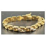14K Gold Bracelet With Diamond Accents