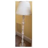 Distressed White Floor Lamp