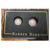 Two Barber Dimes in Display