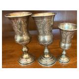 Russian Sterling Silver Goblets