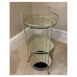 Three-Tier Metal and Glass Stand