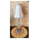 24-Inch Crystal Table Lamp with Beaded Mat