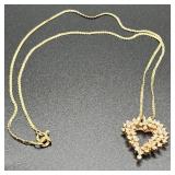 14K Gold Heart Pendant Necklace