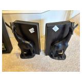 Carved Wooden Giraffe Bookends