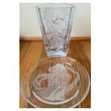 Crystal Vase and Plate Set