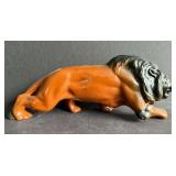 Painted Ceramic Lion Figurine With Glossy Finish