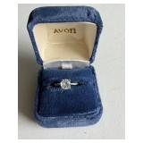 Sterling Silver Ring with Clear Center Stone